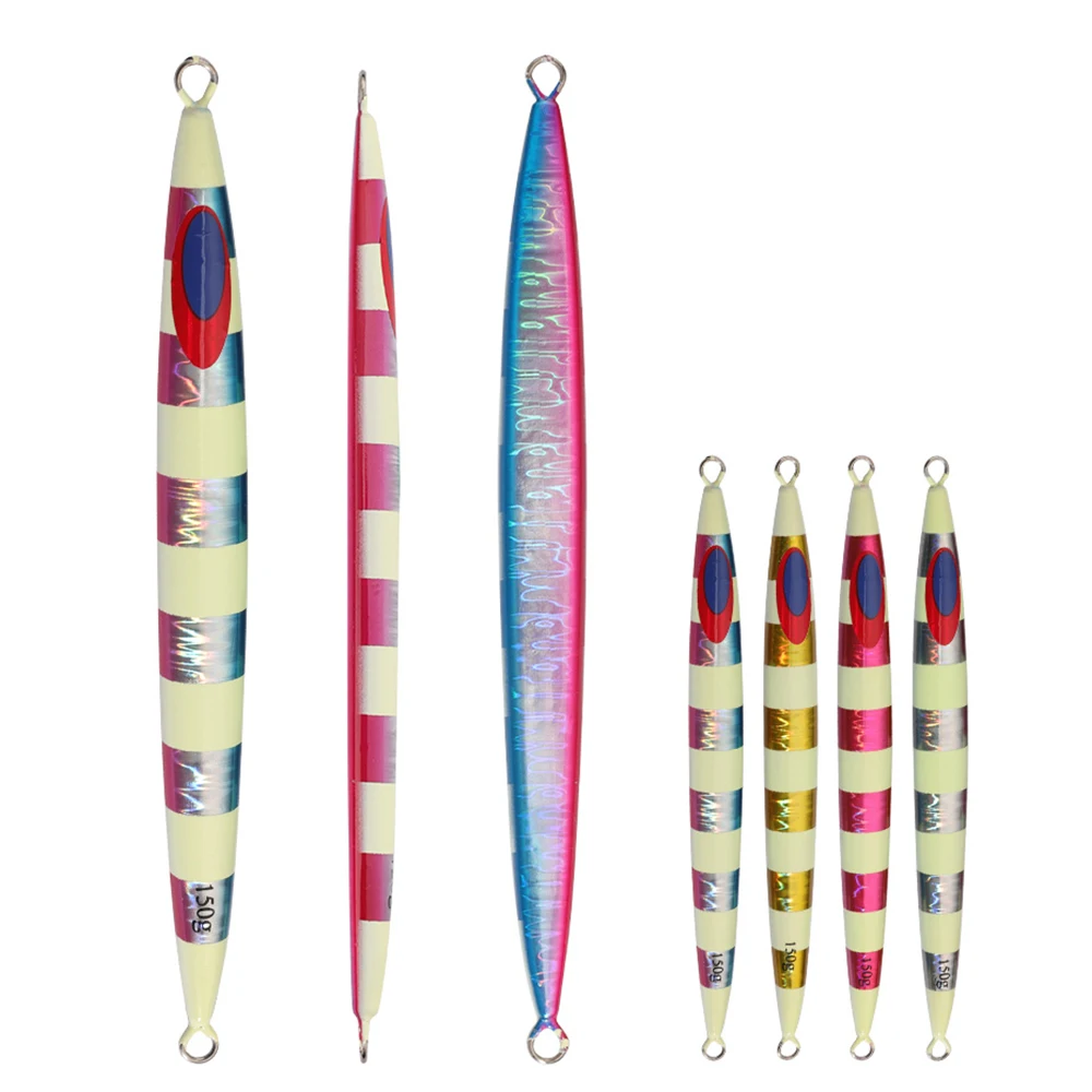 CASTFUN-señuelo de pesca Jigging para barco de aguas profundas, 150g, 200g, 250g, señuelo deslizante de sardina, cebos de plantilla lenta, anzuelo largo de Metal fundido