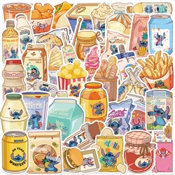 40 Uds Disney Cute Stitch Foods pegatinas de película de dibujos animados álbum de recortes teléfono guitarra maleta para portátil calcomanías impermeables pegatina juguetes para niños