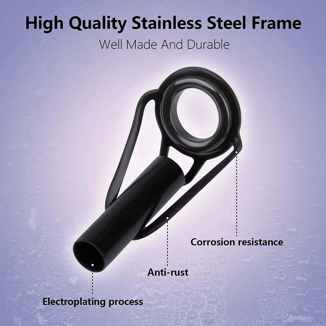 FishTrip 5 uds guías de caña de pescar Kit de reparación superior de punta anillo de cerámica de acero inoxidable 1,8mm ~ 8,0mm reemplazo de construcción de caña de pescar - imagen 3