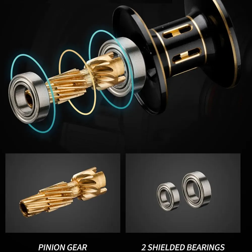 Carrete de pesca Baitcasting Max Drag 8kg carrete de fundición ultra ligero carrete de pesca para aparejos de pesca Bass Pike - imagen 4