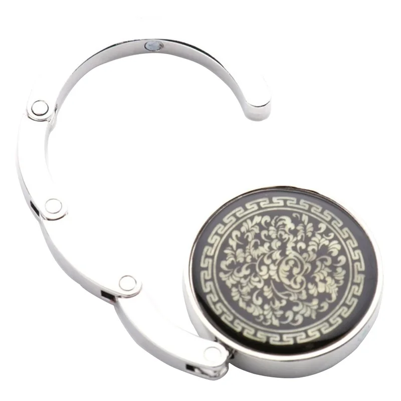 Colgador de mesa redonda de flores Vintage, 1 piezas, plegable, bolso de mano, soporte de gancho - imagen 4