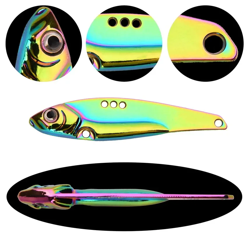 Señuelo VIB 3D ojos lápiz 7g 10g 15g 18g 25g Balancer cuchara Spinner pintura señuelo de pesca cebo duro aparejos de pesca anzuelo triple - imagen 3