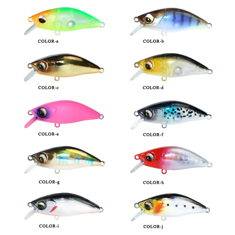 Señuelo de pesca de pececillos, cebo duro Crankbait, flujo, perca, Lucio, trucha, 47mm, 4g, alta calidad - imagen 5