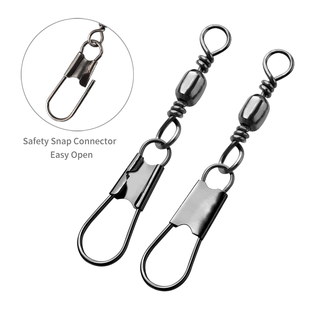 ILURE 40 piezas señuelo para anzuelo giratorio tamaño 6 # -10 #   Conector de pesca, rodamiento de Pin, aparejos giratorios para carpa - imagen 4