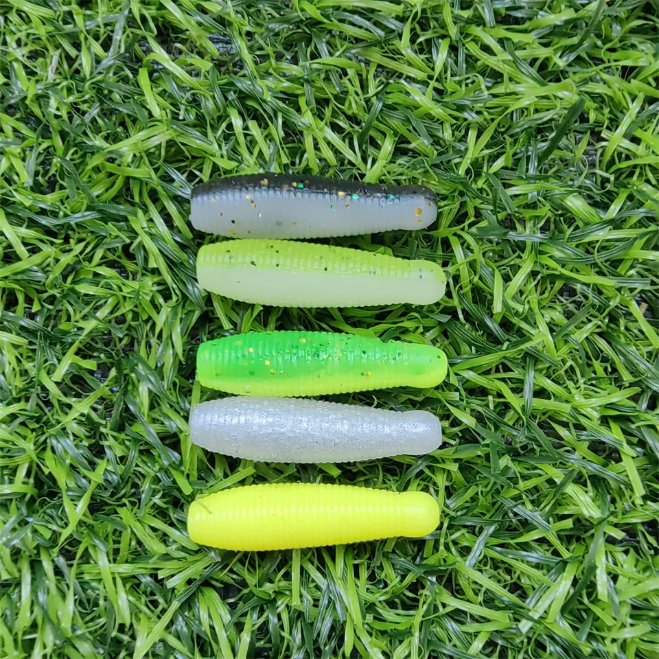 MUKUN-cebos blandos de hundimiento de 20 piezas, señuelo de pesca de gusano de 30mm, 40mm, 50mm, Wobbler Artificial, cebo de silicona de alta elasticidad - imagen 4