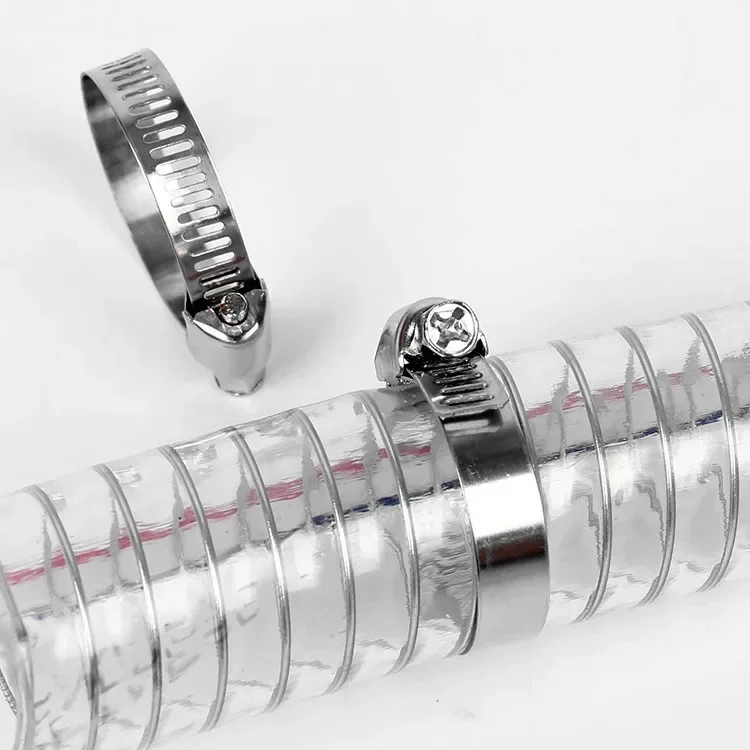 Abrazaderas de manguera de accionamiento de acero inoxidable de 8mm ~ 120mm, tubo de combustible helicoidal ajustable de tres engranajes, tubo de agua, Clip fijo, calambres de resorte - imagen 4