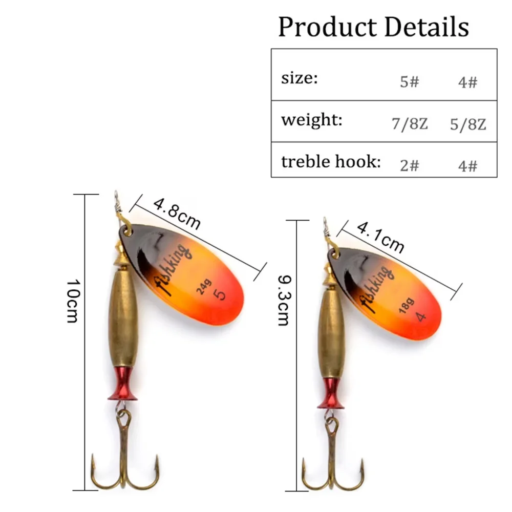 NGB-cebo giratorio de fundición larga, señuelo de pesca con anzuelo triple, 18g, 24g, señuelo tipo cuchara de Metal, cebo duro, Wobblers artificiales para curricán, Lucio - imagen 2