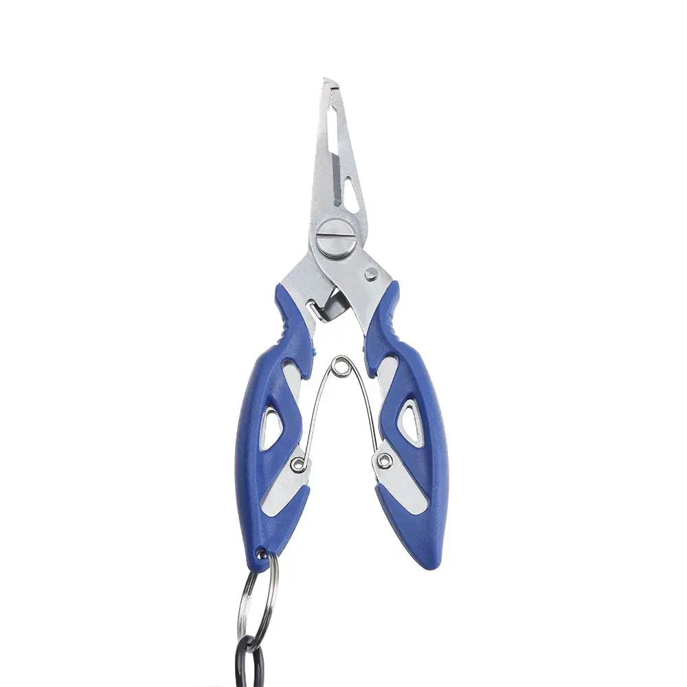 Herramienta cortadora con mango de plástico, cortador de línea de cebo multifunción, tijeras de acero inoxidable, removedores de anzuelos, alicates de pesca - imagen 3