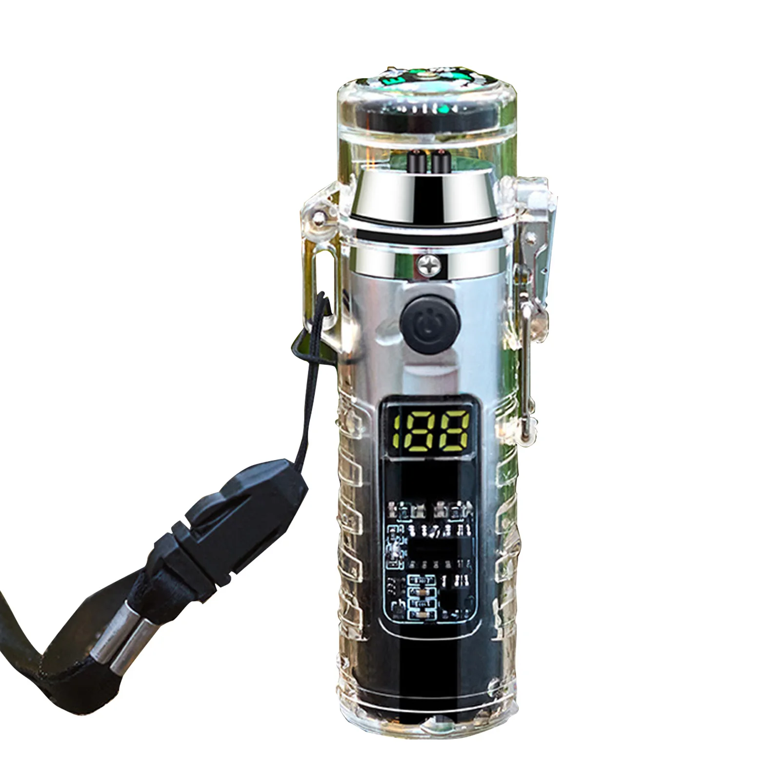 Un reloj digital con una banda y cara negras