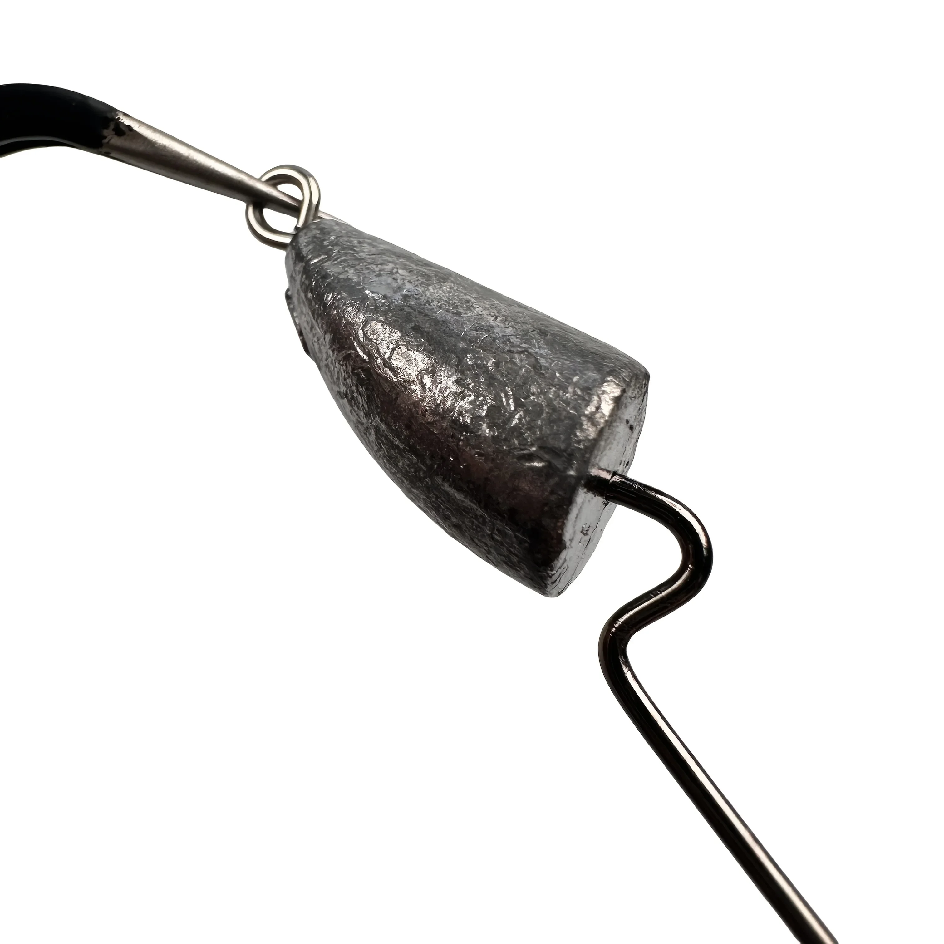 Juego de 5 anzuelos de pesca de gusanos blandos JOOYOO, subgancho con púas, material de plomo, diseño de anzuelos volcados, Ideal para pesca festiva - imagen 4