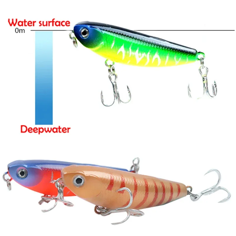 1 Uds señuelo de pesca cebo Swimbait Jerkbait lápiz 50mm 5g caminar perro señuelos flotantes cebo de lubina luer lápiz flotante superficie palo - imagen 5