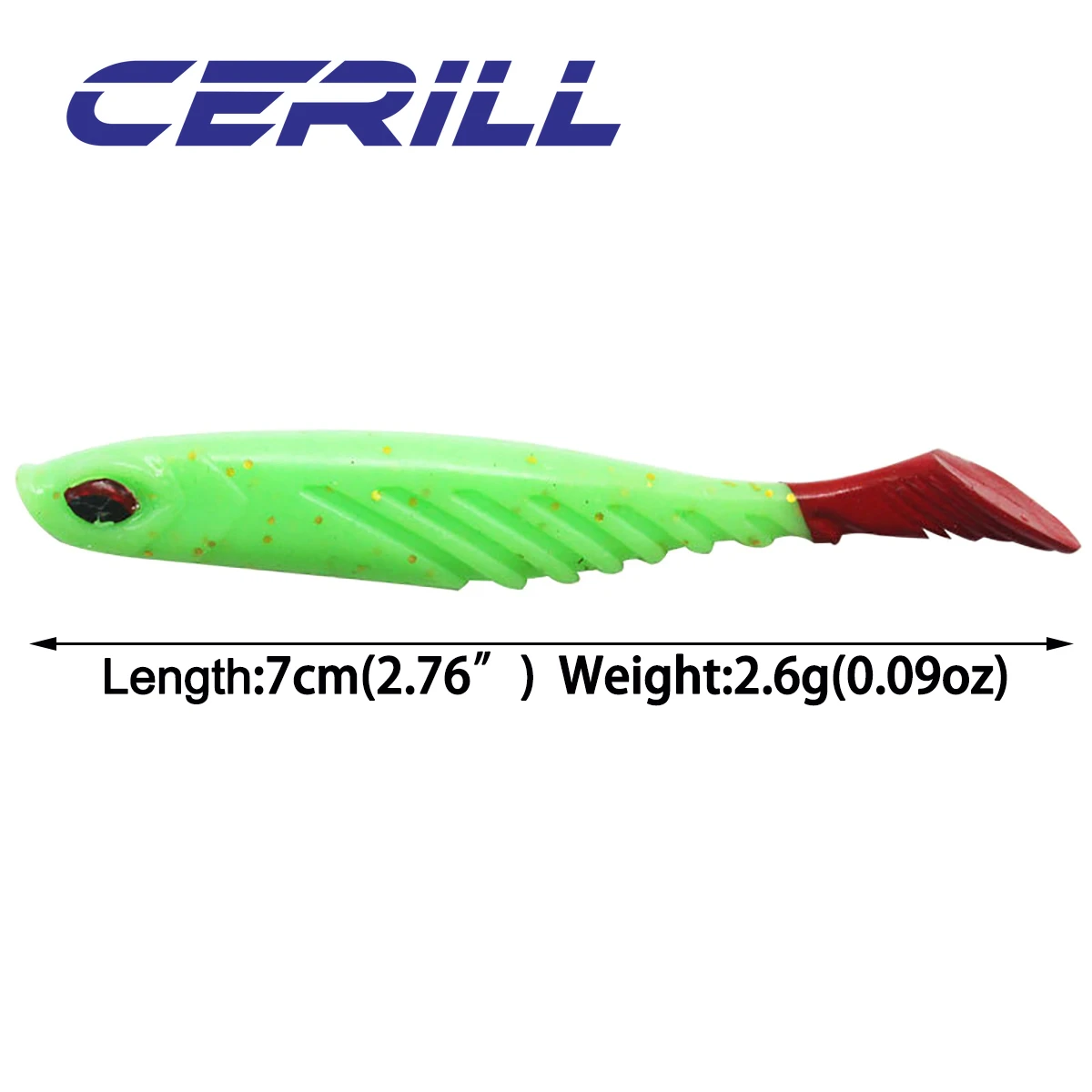 Cerill 10 Uds 7cm Swimbait de silicona Artificial realista cebo suave señuelo de pesca luminoso lubina trucha T-tail Wobblers lubina carpa - imagen 2