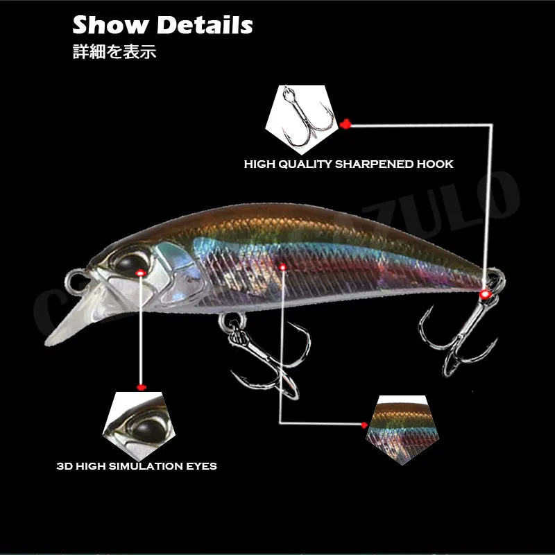 Señuelo duro De pececillo que se hunde, 1 piezas, 38mm, 3,2g, Wobblers, Micro Stream, Accesorios De Pesca De lubina, Leurre Isca Artificial - imagen 4