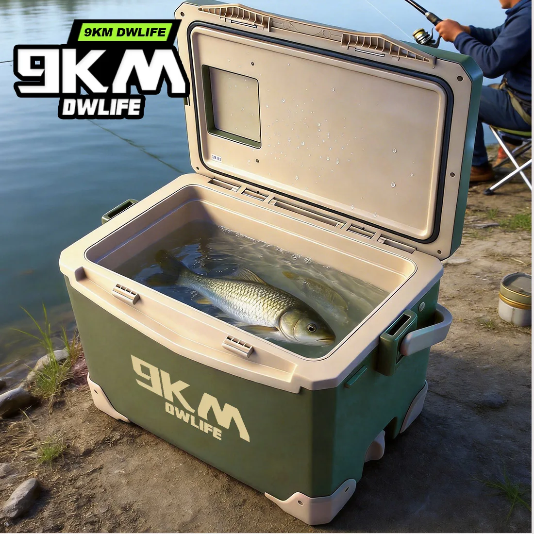 9KM Caja de pesca refrigerada para aparejos y equipo