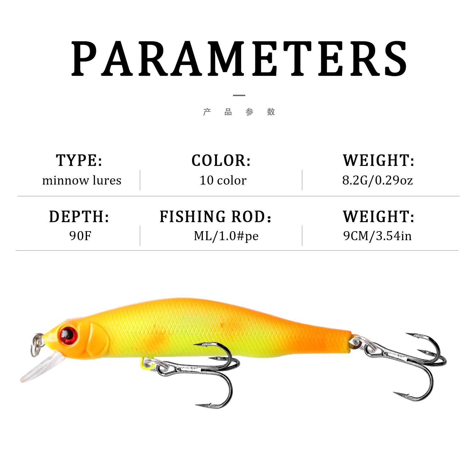 Señuelo de Pesca de pececillos, cebo Artificial duro, ojos 3D, 8cm, 8,5g, alta calidad, 1 piezas - imagen 2