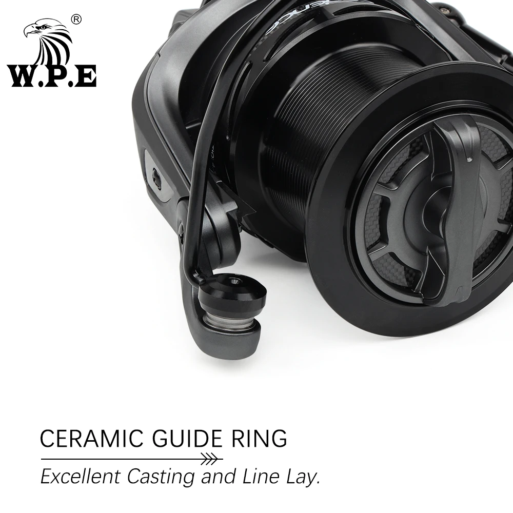 W.P.E-carrete de Pesca de carpa giratorio 8000, 7 + 1 rodamientos de bolas, relación de engranaje 4,3: 1, carrete de línea de Metal completo, aparejos de Pesca de carpa - imagen 3