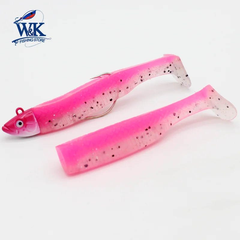 Señuelo de pesca pesado con cabeza de plantilla de 28g, 12cm, carnada suave de vinilo para pececillos, cebos de pesca en barco - imagen 5