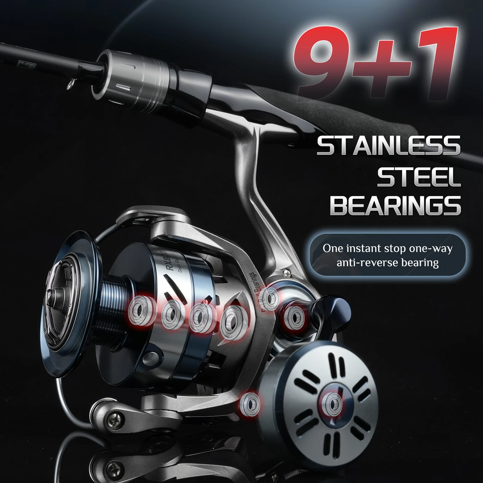 Carretes giratorios Rooblinos RX ultraligeros – arrastre pesado - imagen 5