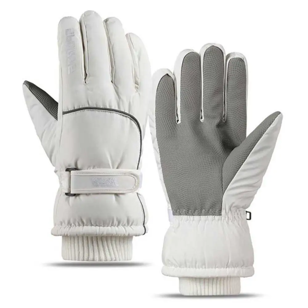 Regalos Oxford guantes cálidos de invierno Pu pantalla táctil ciclismo guantes de algodón cálidos impermeables a prueba de viento más guantes gruesos de terciopelo para mujer - imagen 5