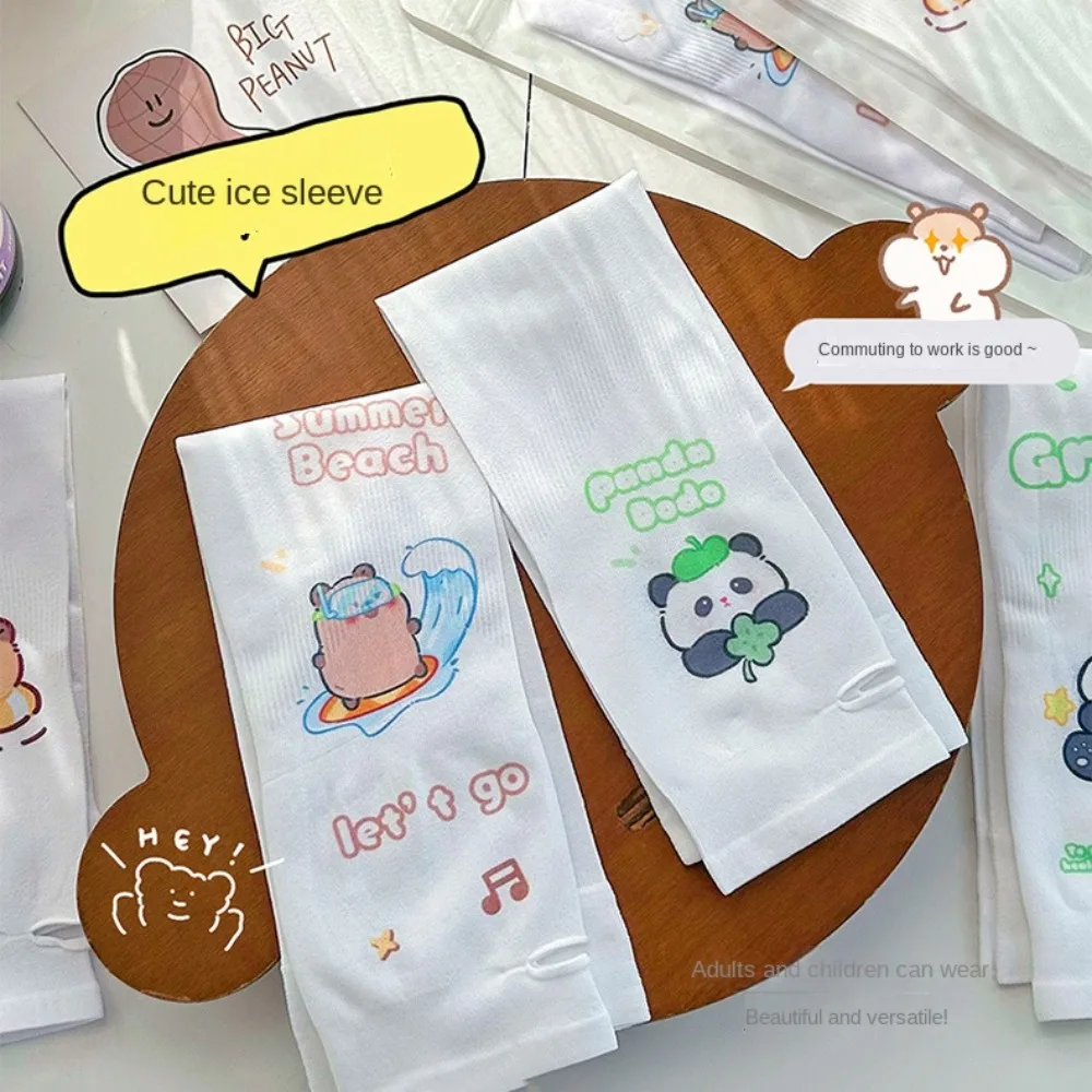 Manga de hielo de dibujos animados de Anime para mujer, protector solar transpirable, manga corta, mangas sueltas Anti ultravioleta, venta al por mayor - imagen 2