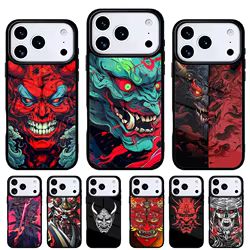 Funda para Teléfono con Diseño de Máscara Samurai Oni para iPhone 17 Air 16e 15 14 13 Pro Max, Carcasa Trasera para 12 11 Pro