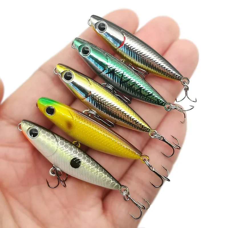 1 Uds 4,3 cm 1,8g señuelo de Pesca con lápiz flotante perros de agua superior cebos duros Wobbler cebo duro Artificial aparejos de Pesca - imagen 2