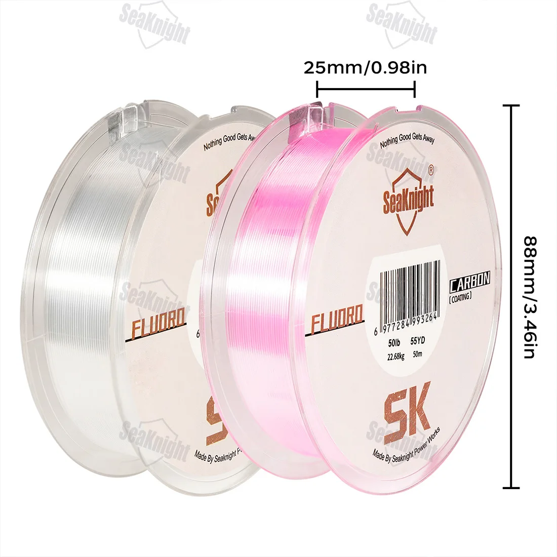 Líder fluorocarbono SeaKnight SK-Bass – Rosa para pesca con mosca - imagen 3