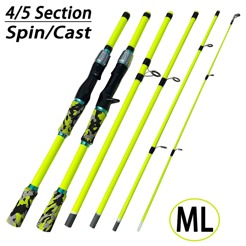 Caña de pescar giratoria de carbono, 4-5 secciones, 1,8/2,1 m, caña de viaje portátil, cañas de pescar giratorias, aparejos de pesca para toda el agua - imagen 4