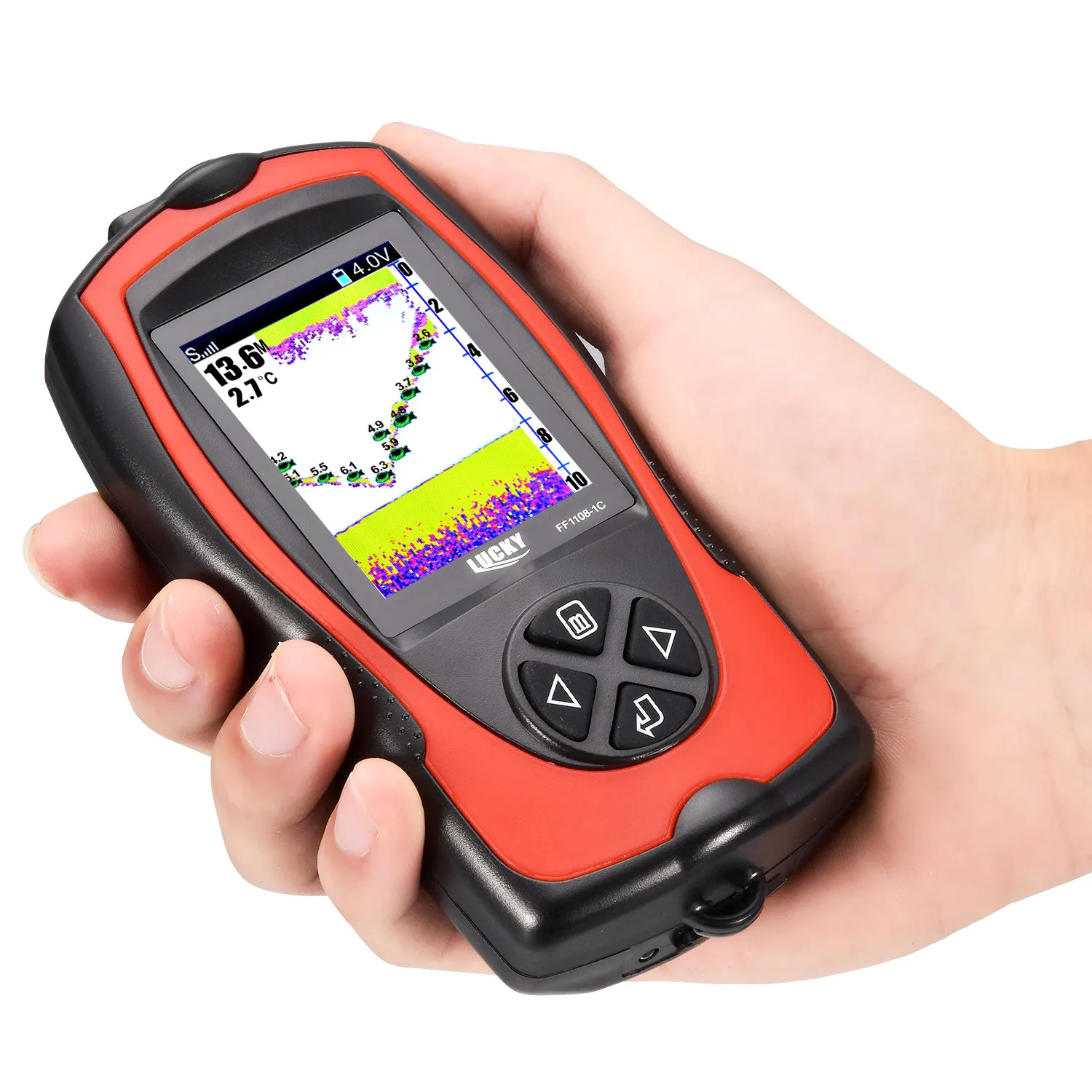 Lucky FF1108-1CT-Localizador de peces de alta definición con cable, equipo de pesca con sonda echo, profundidad de 100M - imagen 3