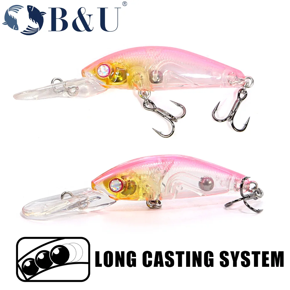 B & U-señuelo de pesca de 4,1 cm, 3g, pececillo que se hunde, cebo duro Artificial para lubina, perca, Lucio, salmón, trucha - imagen 5