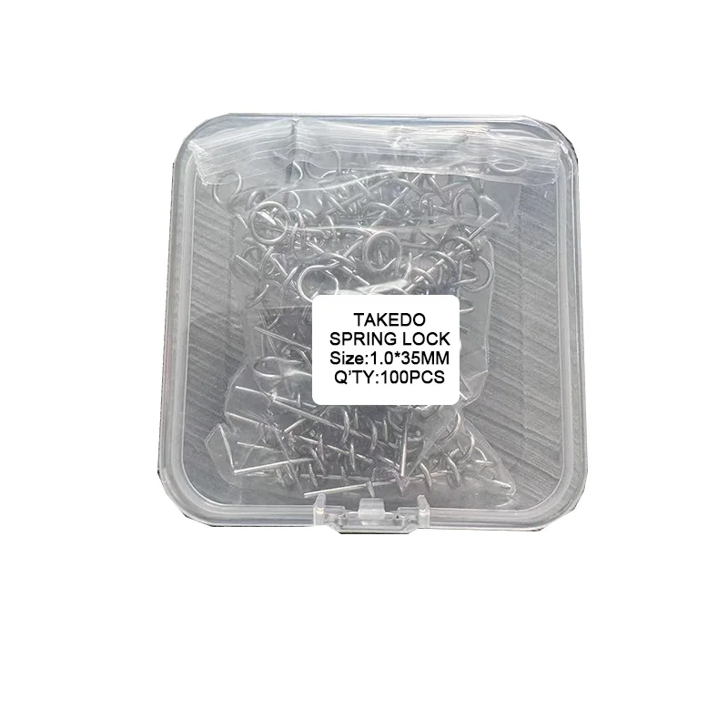 TAKEDO 15MM 25MM 35MM Jig señuelo conector tornillos de señuelo giratorio de acero inoxidable Stinger pesca señuelo conector resorte bloqueo Snap - imagen 2