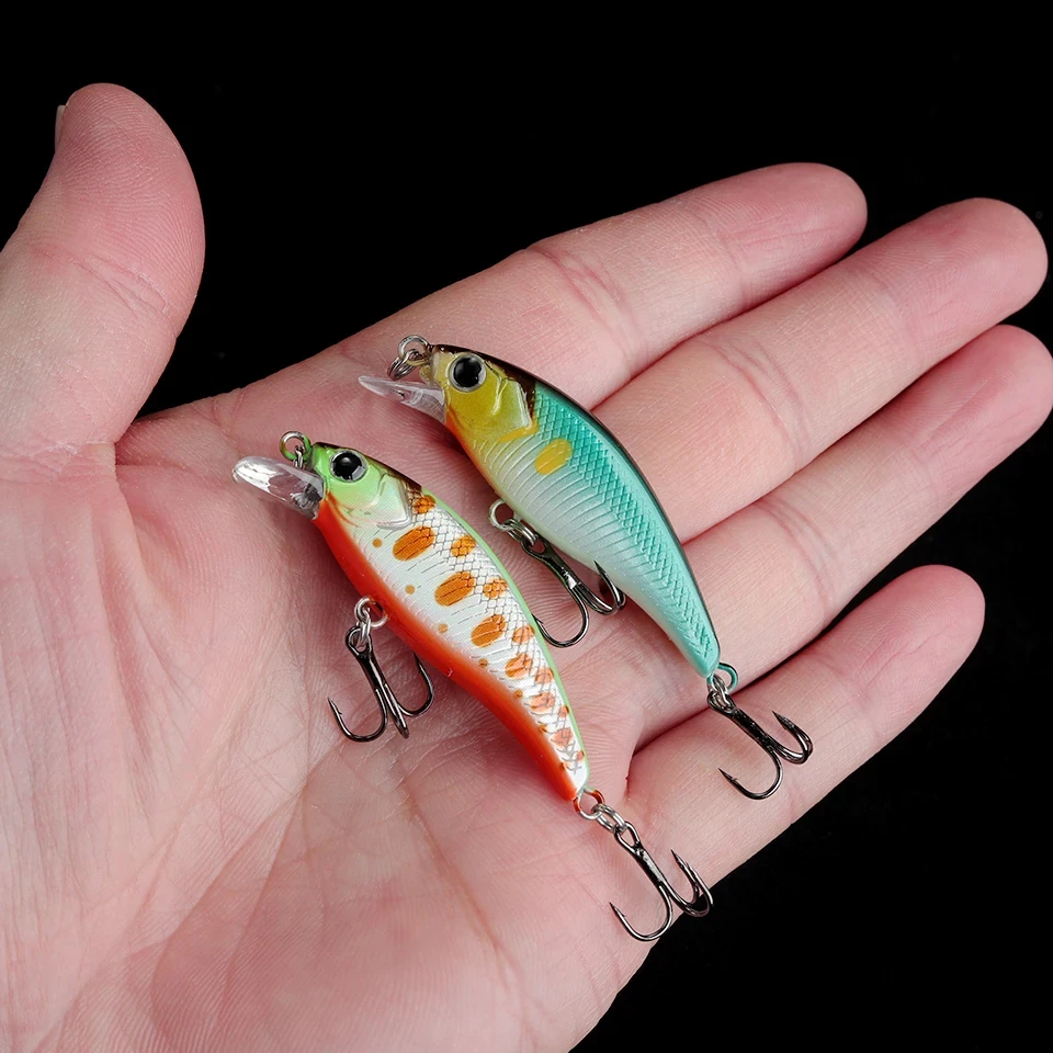 WALK FISH-señuelo Micro Minnow, 46mm, 3,7g, Pesca Artificial, trucha, carpa, Jerkbait, lubina, Lucio, pesca, corriente, lago, cebos duros, 1 Uds. - imagen 5