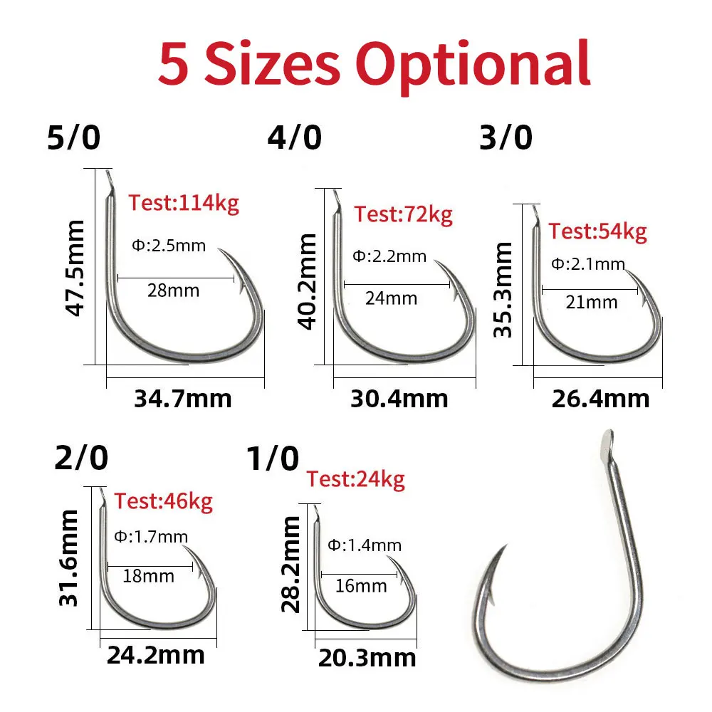 Elllv-anzuelo de Pesca de Mar, 2 bolsas, 1/0 -5/0, pesca lenta, doble gancho, línea de PE, seda brillante, resistente, aparejos de señuelo - imagen 2