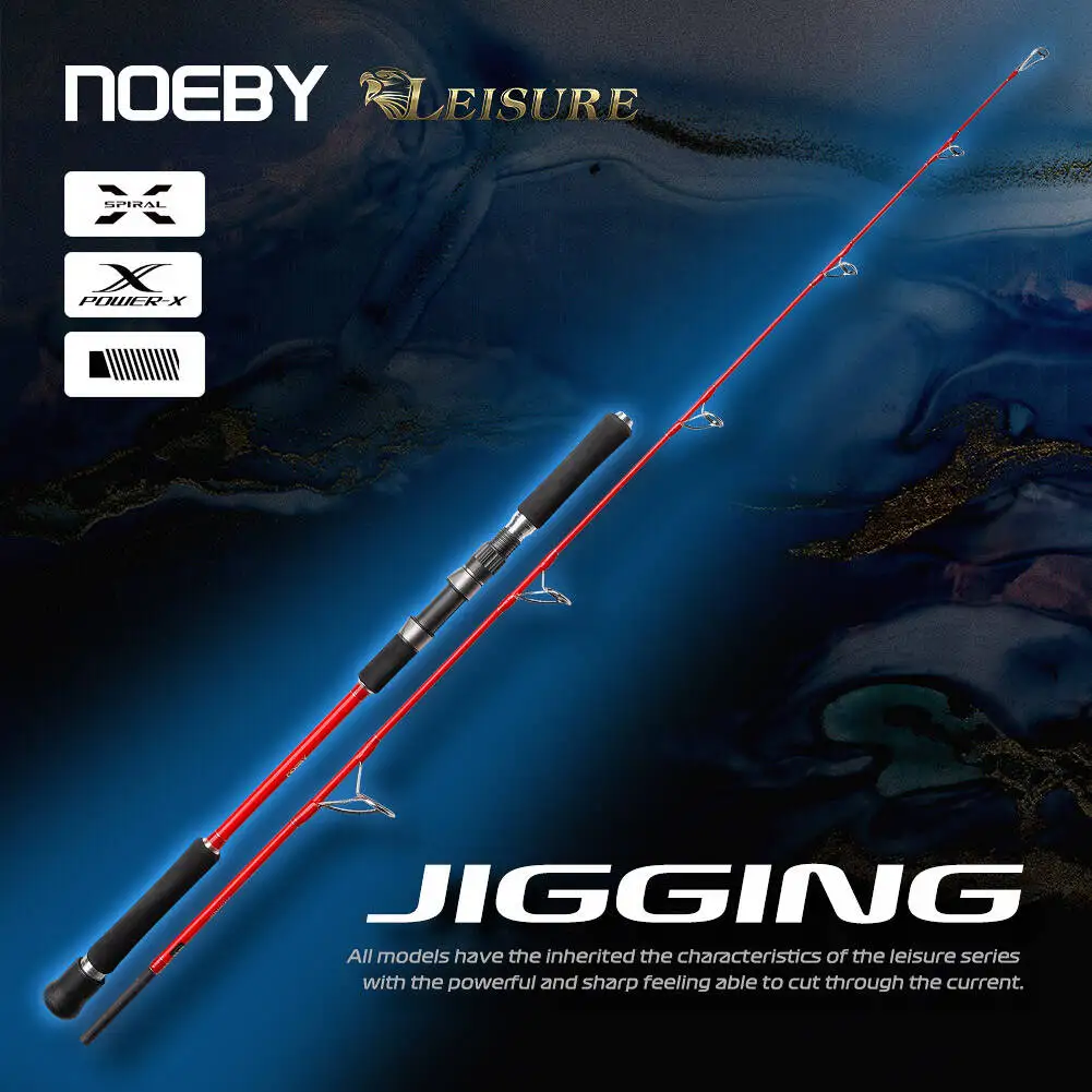 NOEBY-caña de pescar de Jigging de océano, 2 secciones, 1,83 m, señuelo M MH, 120-500g, caña de Jigging giratoria para caña de atún BlueRunner, caña de pescar de mar - imagen 2