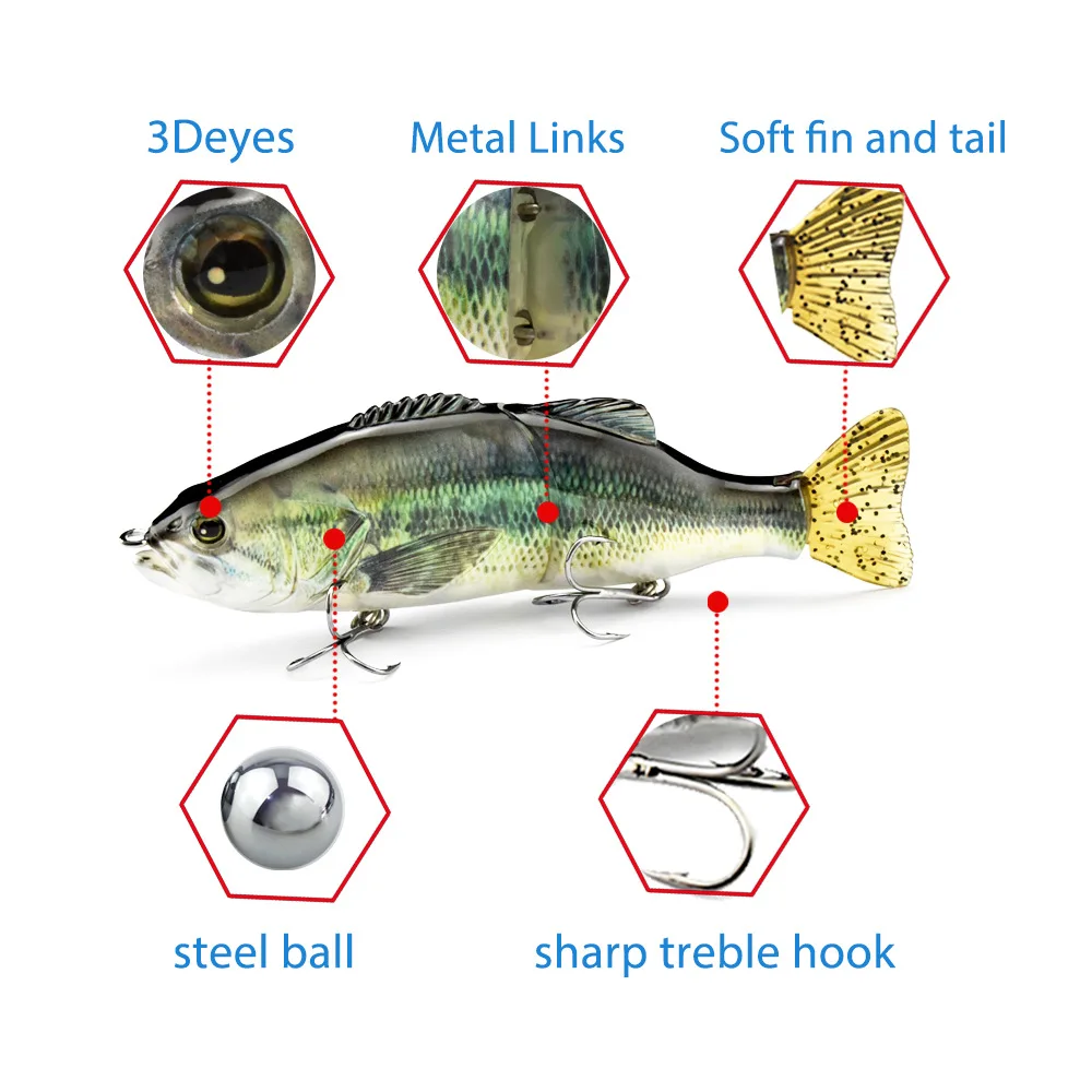 WATERBOY-señuelo de pesca multiarticulado, cebo duro de 2 secciones, Swimbait, aparejos de pesca artificiales, 17cm, 87g - imagen 4