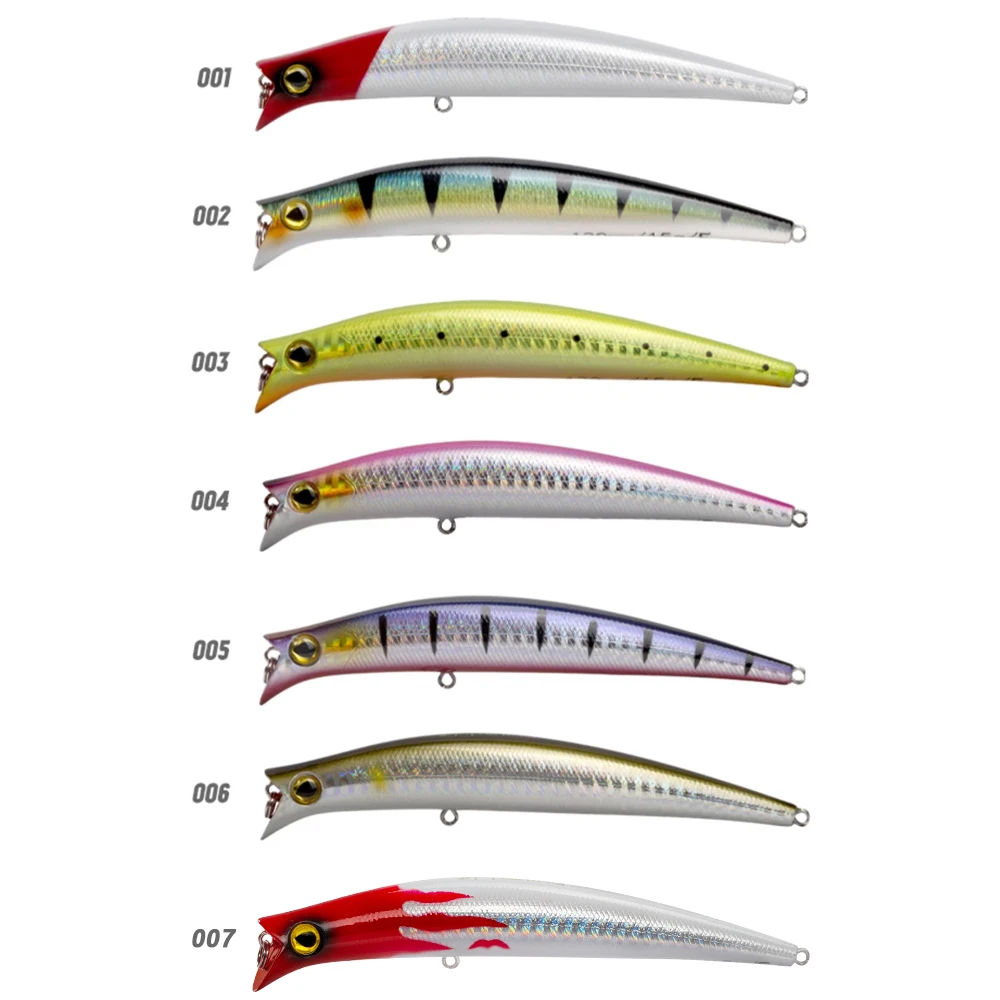 Señuelos de pesca D1 Popper, 120mm/15g, Wobblers duros artificiales flotantes, agua salada para pesca de lubina, aparejos de pesca - imagen 4