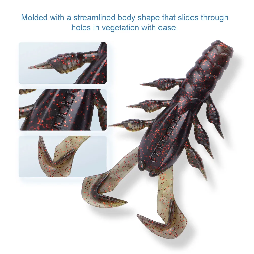 DYY 8,5 cm 8,4g 6 uds señuelo de oruga camarón suave señuelo de silicona volando plantilla remolque lanzamiento cebo criatura cebo suave Señuelos de Pesca - imagen 3