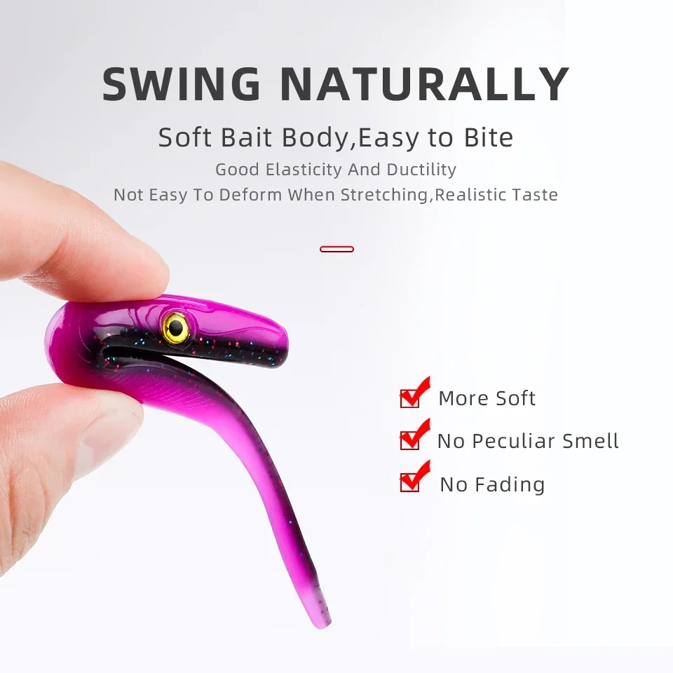 3 unids/bolsa 18cm Crazy Slug señuelo de pesca suave 2024 cebo Artificial de lubina gusano de silicona Shad Rais Spotter Anguila Needfish Swimbaits - imagen 4
