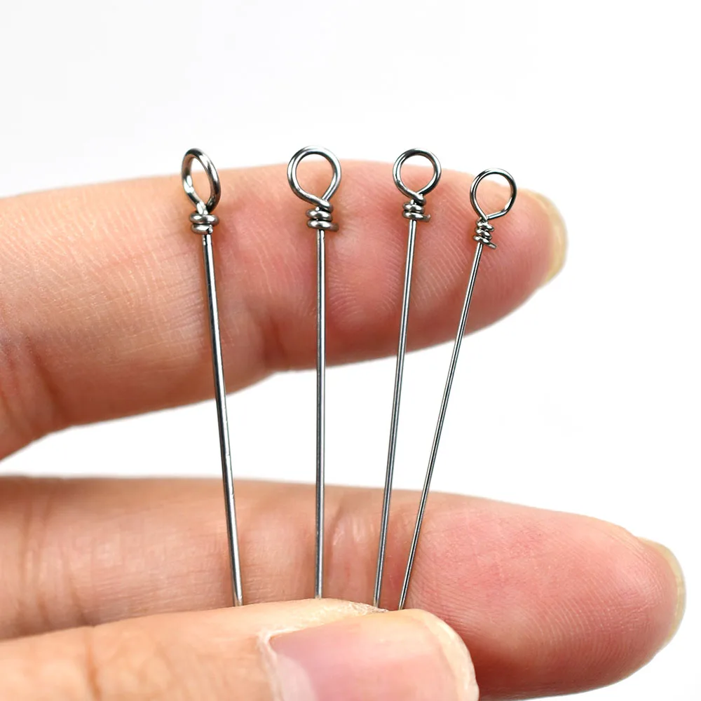 30 Uds. Eje giratorio de pesca, alambre de acero inoxidable, Kit de fabricación de señuelos de pesca, aparejos para lubina de agua dulce, trucha, Walleye, salmón - imagen 5