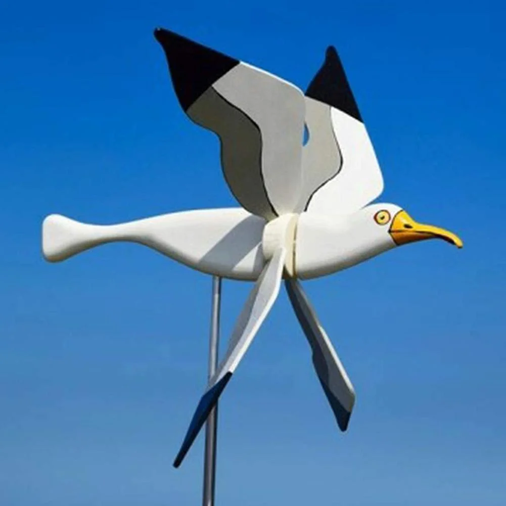 Molino de viento decorativo con gaviota – Adorno para jardín - imagen 5
