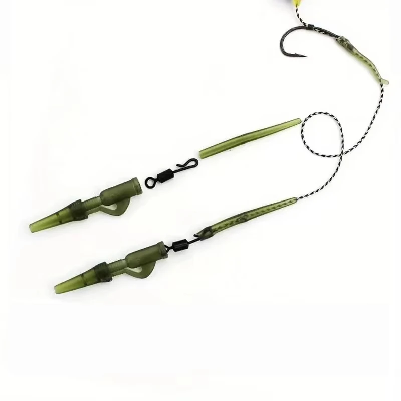 40 unids/lote accesorios de pesca de carpa Clip de plomo cambio rápido cola giratoria mangas antienredos de goma para aparejos de pesca de carpa - imagen 5