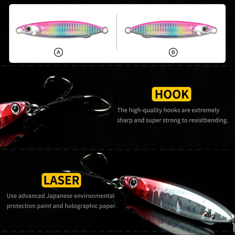 MAGIC WORKS Metal Jig Fishing Lures Spoon 15g 20g 30g 40g Sea Fishing Lure Perch Baits Slow Jigging Artificial Bait Fish Tackle - imagen 5