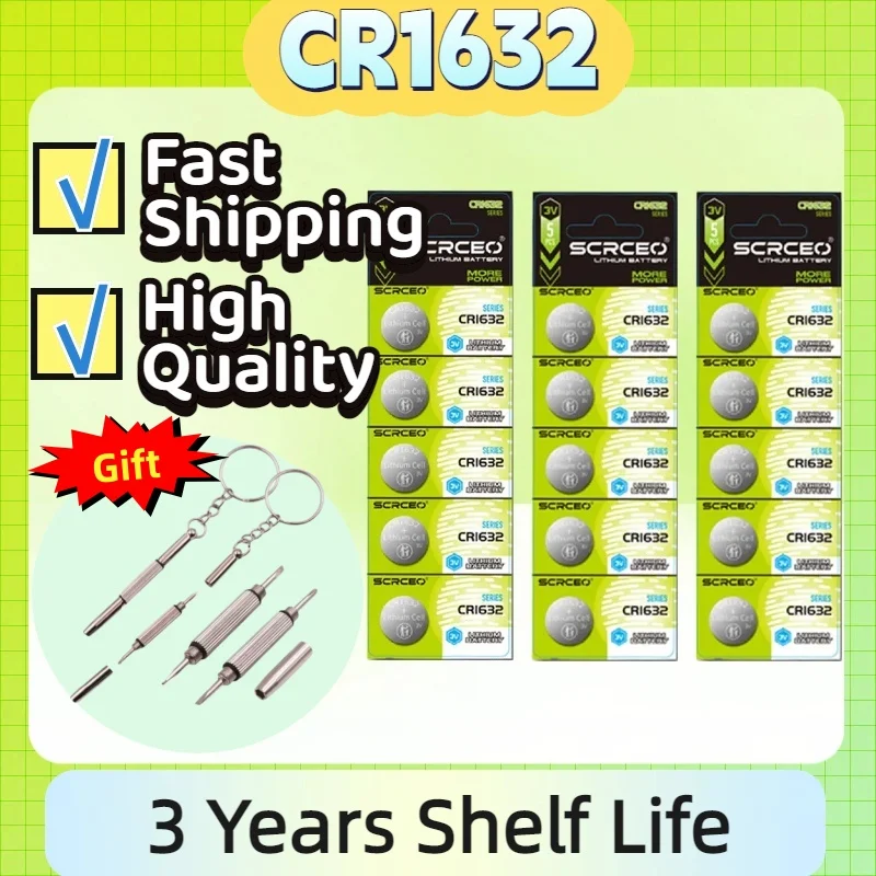 Pila CR1632 litio 3V para electrónica de pesca
