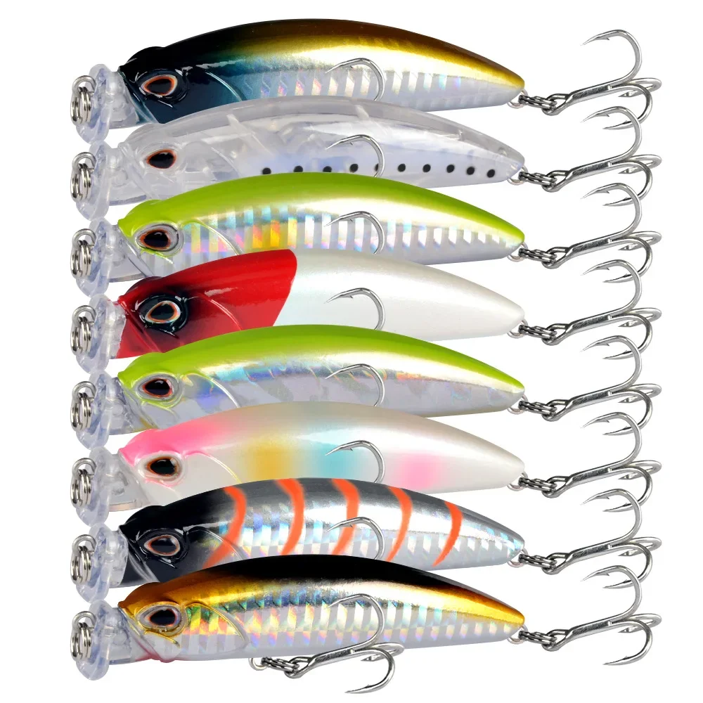 Señuelos de Pesca flotantes para pececillos, cebo Artificial de fundición larga de 80mm y 10g, Wobbler de trucha de agua salada, equipo de Pesca Swimbait, 1 ud. - imagen 5