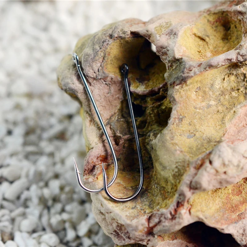 5000 Uds anzuelos de Pesca de vástago largo círculo de ojos anzuelo mosca Pesca de agua salada anzuelos de carpa con púas accesorios de aparejos de mar Pesca - imagen 2