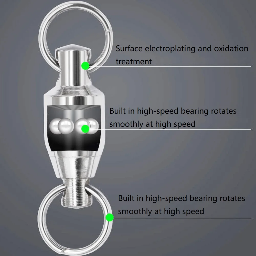 10-20 unids/lote de rodamiento de anillo doble giratorio de acero inoxidable de alta velocidad objeto grande conector de anillo salpicado accesorios de Tacke de pesca - imagen 5