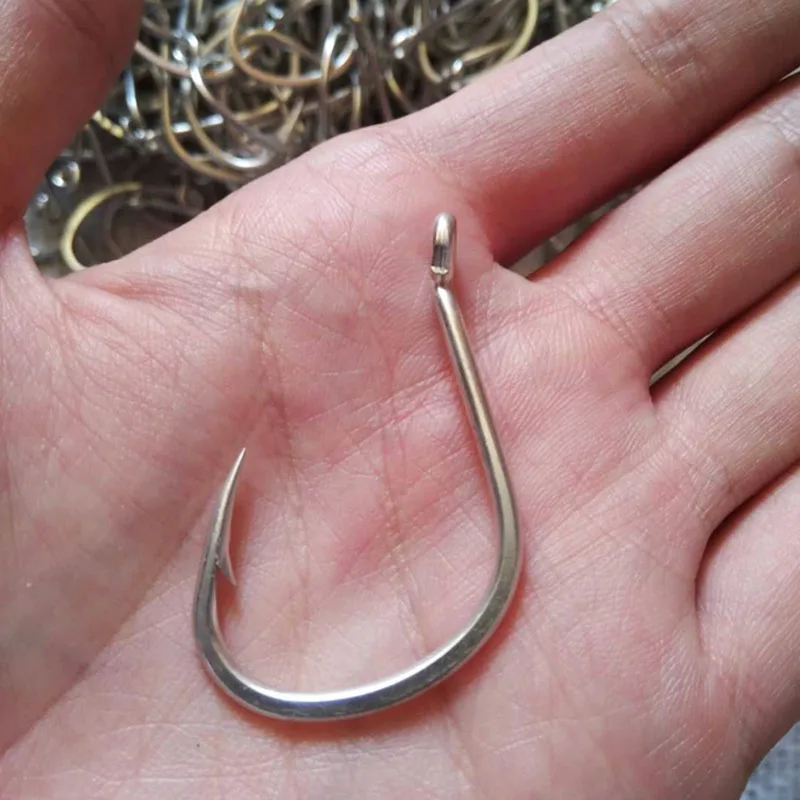 100 Uds anzuelos placa de hierro de acero rico en carbono Jigging lento océano barco agua salada suministros de Pesca en el mar gancho señuelo accesorios Pesca - imagen 4