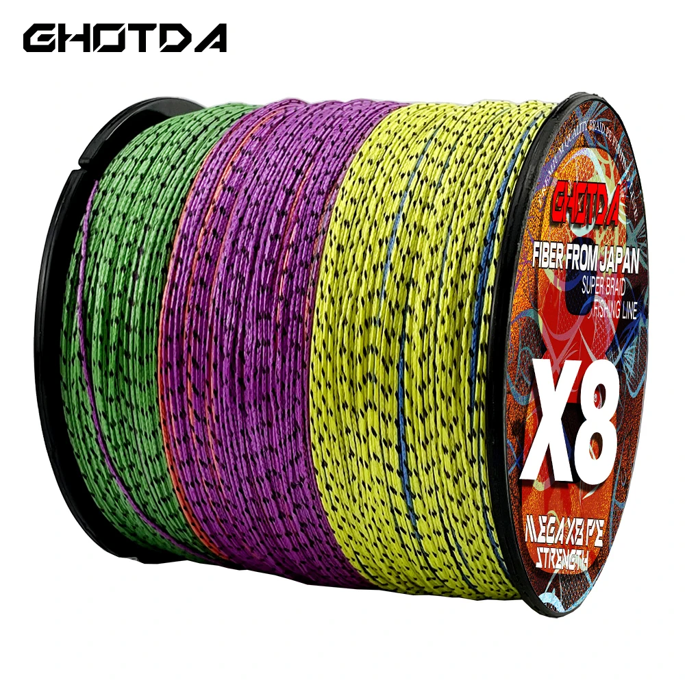 GHOTDA-línea de pesca japonesa trenzada de 8 hebras, hilo de multifilamento Invisible, accesorios de aparejos de pesca, 500m, 300m, 100m - imagen 3
