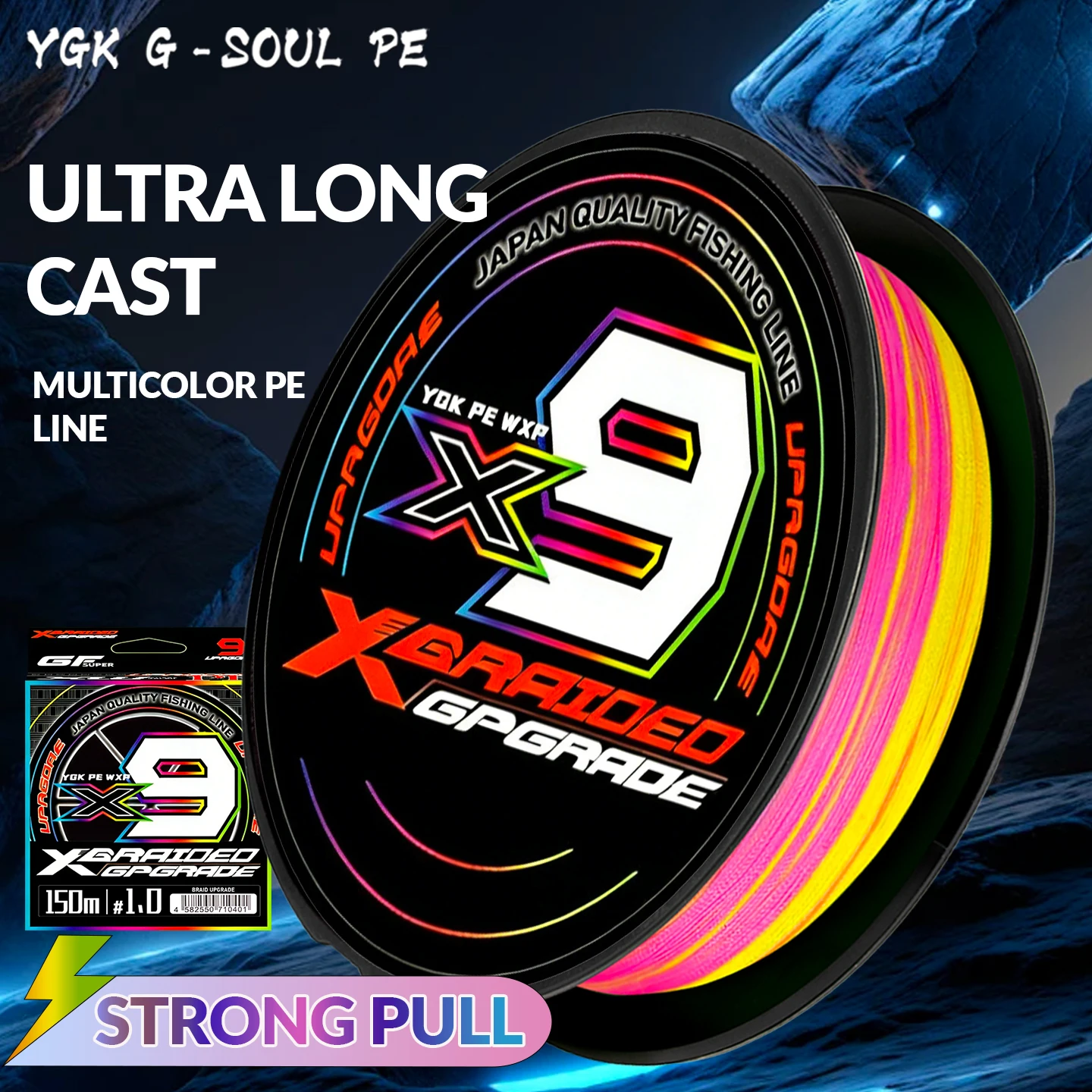 Línea PE trenzada YGK G-Soul Pe 9 hebras, súper resistente - imagen 5