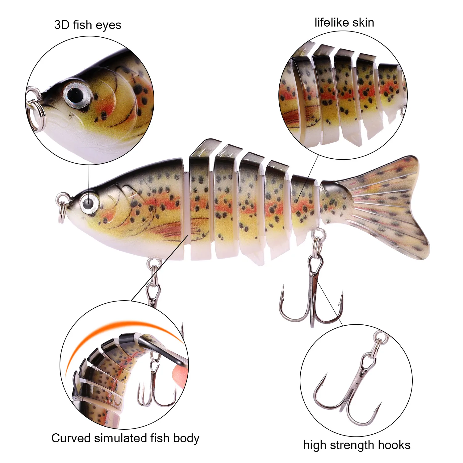 Sougayilang Señuelo Swimbait Articulado Agua Dulce - imagen 4